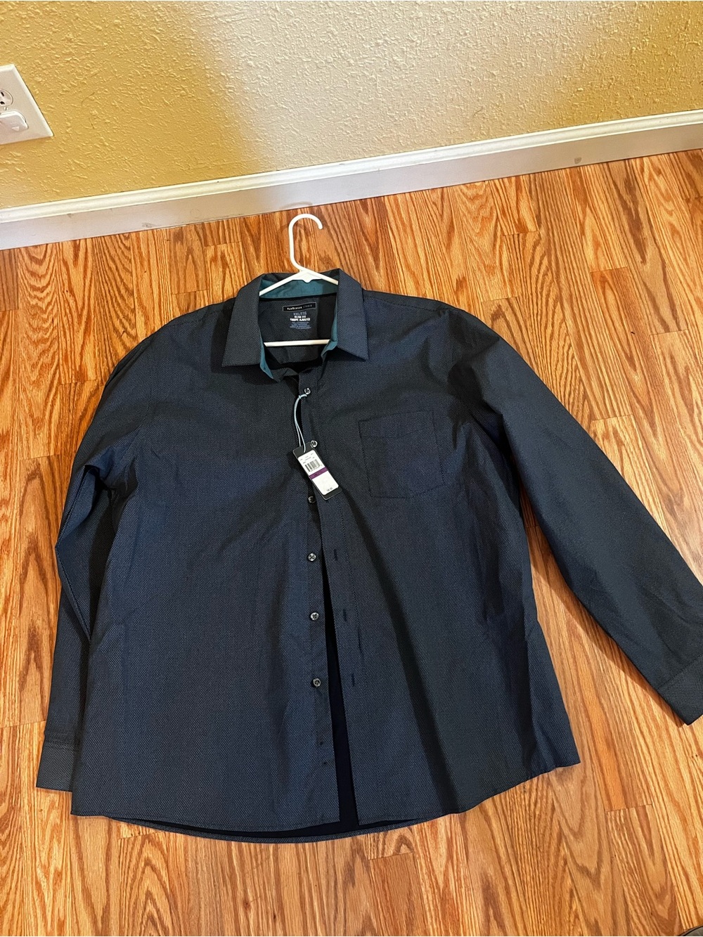 Van Heusen Dress Shirt Mens  2X Slim Fit Stretch Men blue New